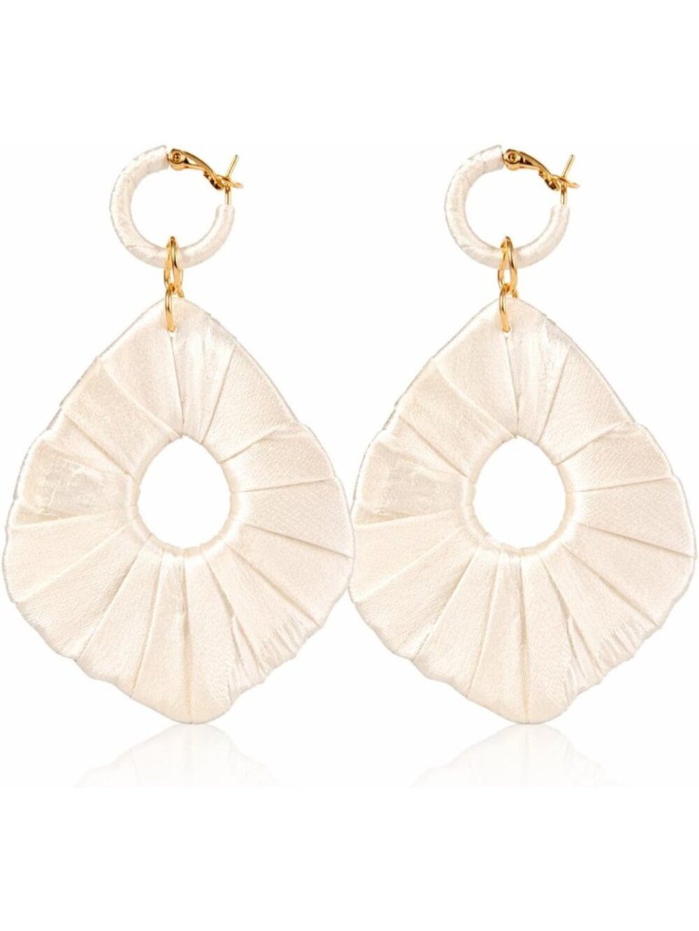 Boho Silk-Wrapped Statement Dangle Earrings for Women | Chic Resort Style